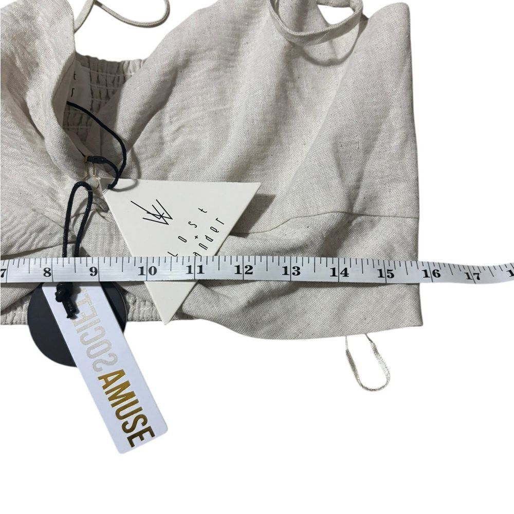 Lost & Wander Linen Blend Sugar Beach Crop Top Size L Nwt — image 6 of 6
